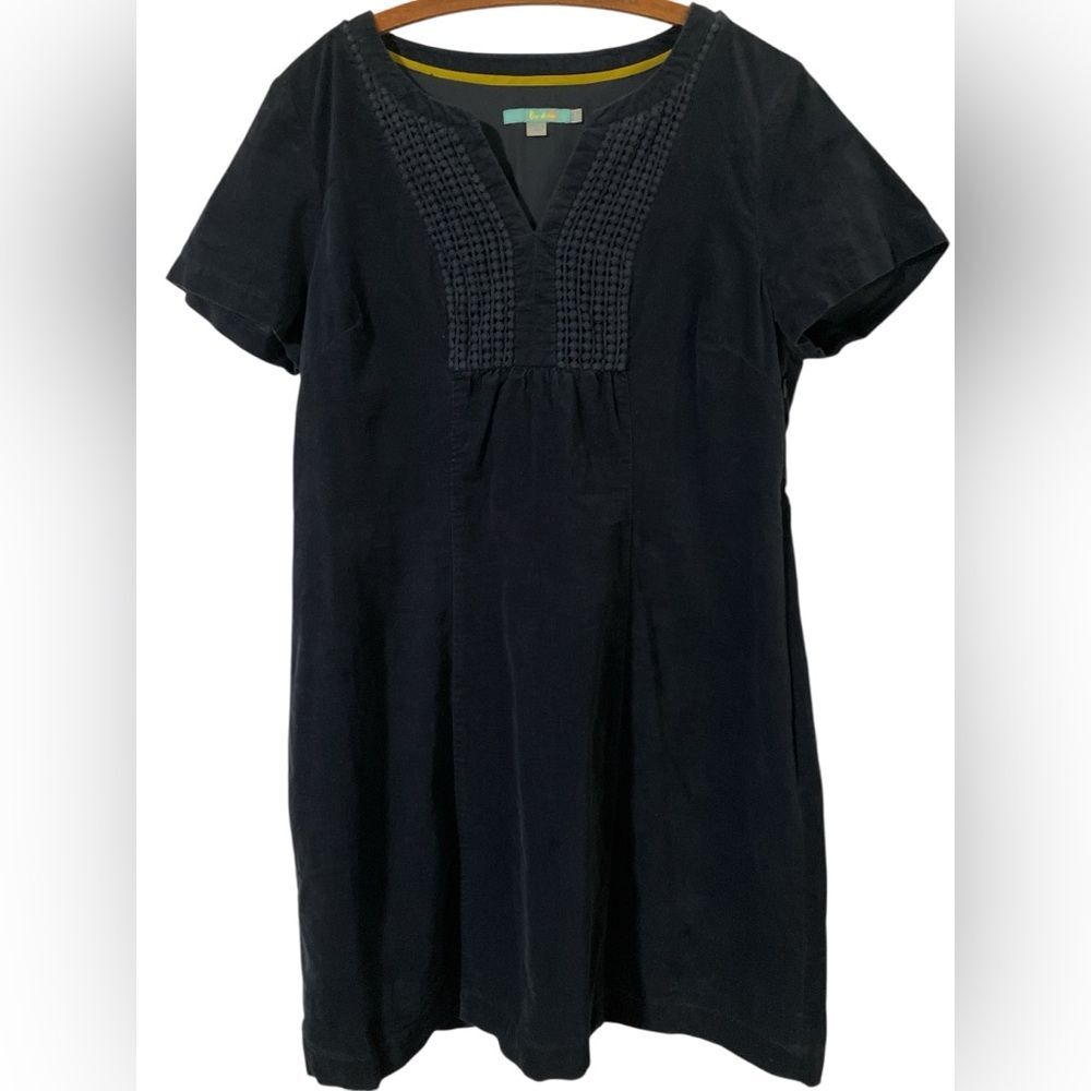 Boden Navy Velvet Velour Dress Size 14 UK18 Fall Classic Winter
